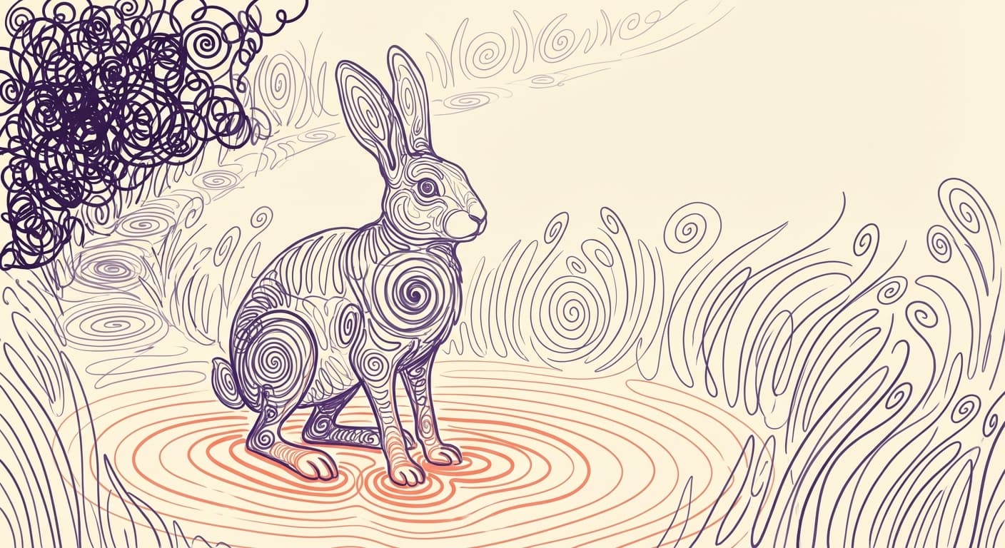 A rabbit paused at the edge of a meadow, feeling the ground beneath her paws